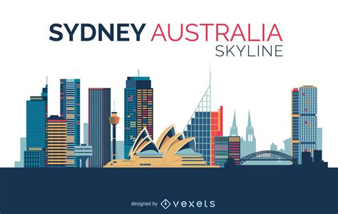 Sydney Skyline Design Vector Download