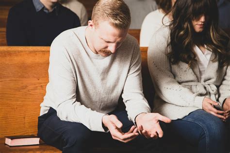 Congregation Members Praying - Church stock photos