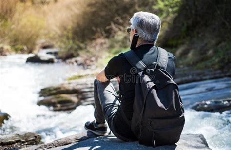 Senior Man on a Hiking Trip Alone Stock Photo - Image of lonely, health ...