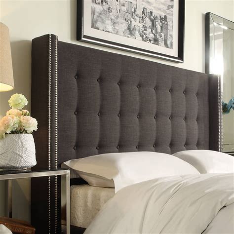 Weston Home Curtis I Tufted Linen Headboard, Full, Dark Grey - Walmart.com - Walmart.com