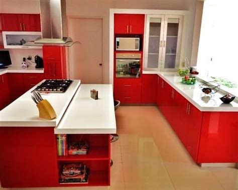 imagem (49) Red Kitchen Accents, Bold Kitchen, Small Space Kitchen, Kitchen Decor Modern ...