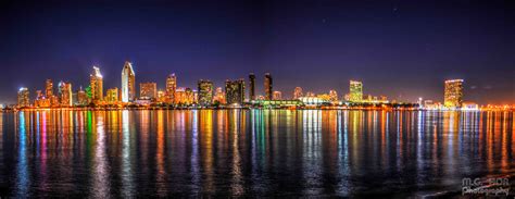 Skyline of San Diego at night. https://www.facebook.com/MgHdrPhotography | Skyline, San diego, Diego