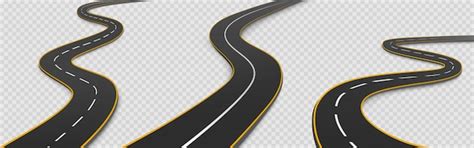 Free Vector | Road, winding highway isolated two lane pathway