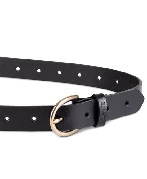 Levi's Women's Slim Adjustable Perforated Leather Belt - Macy's