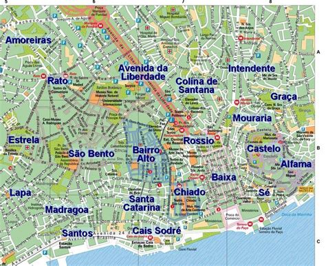 lisboa_mapa_centro | Lisbona, Portogallo, Spagna