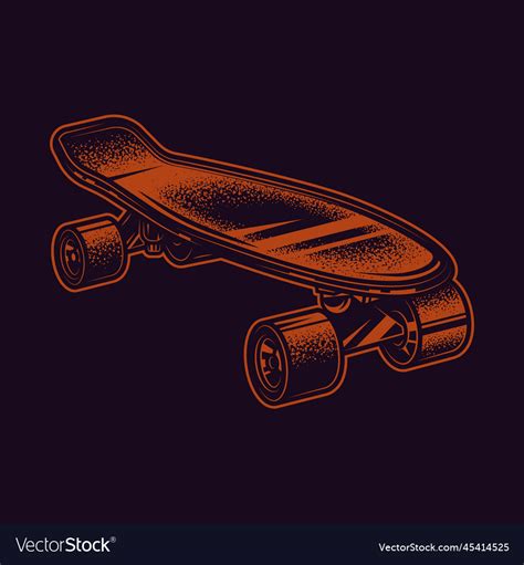 Vintage skateboard in retro style Royalty Free Vector Image