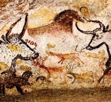 Lascaux Hall of the Bulls - Deer between Aurochs Digital Art by Weston ...