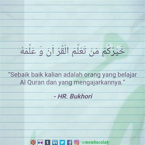 Hadits Belajar Al Quran Dan Mengajarkannya