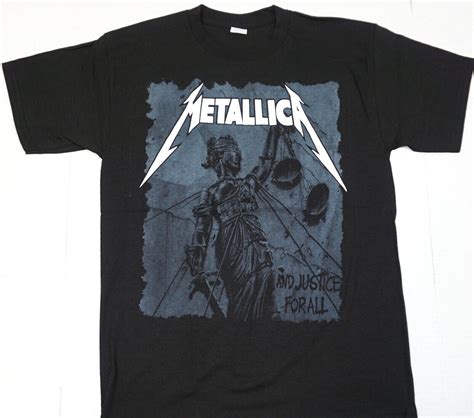 METALLICA And Justice For All T-shirt Heavy Metal Tee Adult Men's Black ...