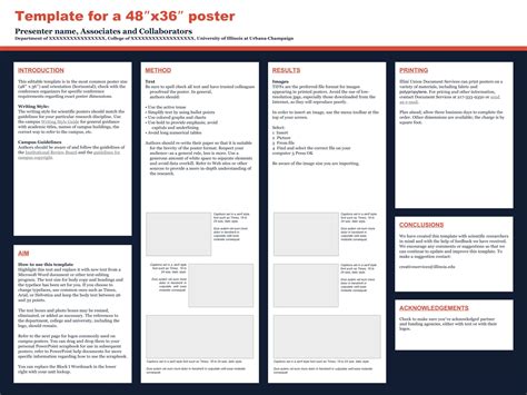 Free Printable Research Poster Templates [Word, PDF] Portrait 48x36