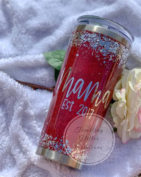 Excited to share this item from my #etsy shop: mom glitter tumbler, red ...