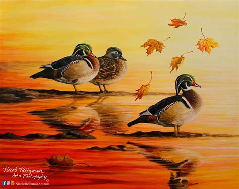 Autumn Reflections Wood Duck Painting Gift for men Wood Duck Art Duck ...