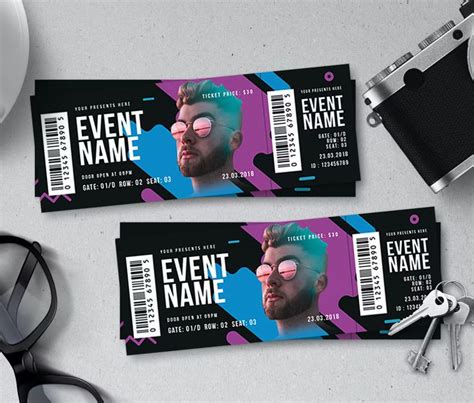 Creative Ticket Design Template PSD | Ticket design template, Ticket ...