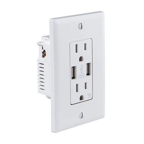 Dual USB Power + Charging Outlet | In-Wall USB Outlet