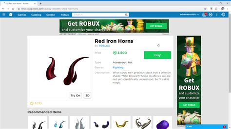 Roblox: Catalog Reviews (Black iron Horns) - YouTube