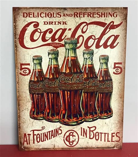 Reproduction Vintage Looking Coca Cola 9x12 Aluminum Sign | Etsy