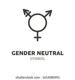 Gender Neutral Symbol Thin Line Icon: vector de stock (libre de ...