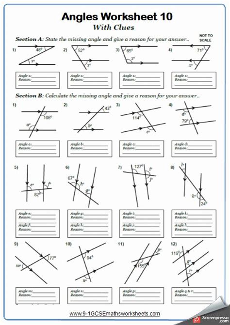 Lines and angles worksheet fresh angles on parallel lines worksheets – cazoomy chessmuseum ...