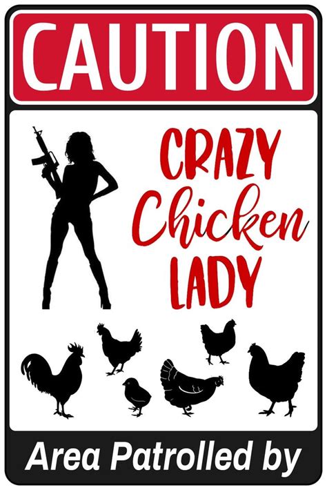 Bestylez Area Patrolled by Chicken Lady - Crazy Chicken Lovers Gag ...