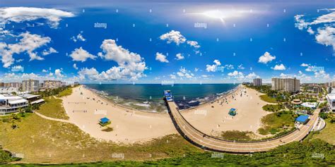 360° view of Aerial photo Pompano Beach Fisher Family fishing pier - Alamy