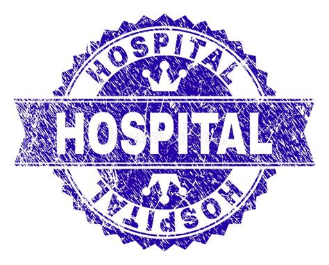 Grunge Textured HOSPITAL Stamp Seal with Ribbon Stock Vector - Illustration of aged, rosette ...