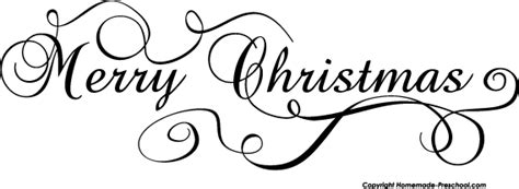 Merry Christmas Black White Clipart - Clipart Suggest