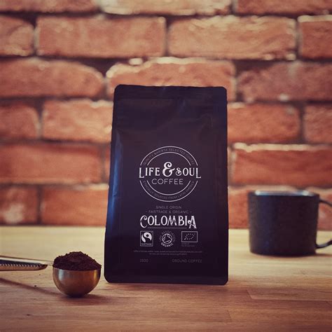 Colombian Premium Organic & Fairtrade Ground Coffee (250g resealable bag) – Life & Soul Coffee