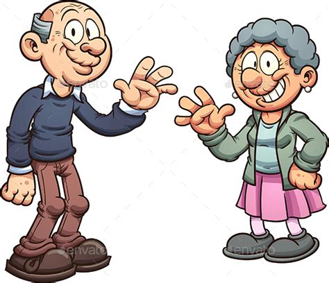 Cartoon Grandparents by memoangeles | GraphicRiver