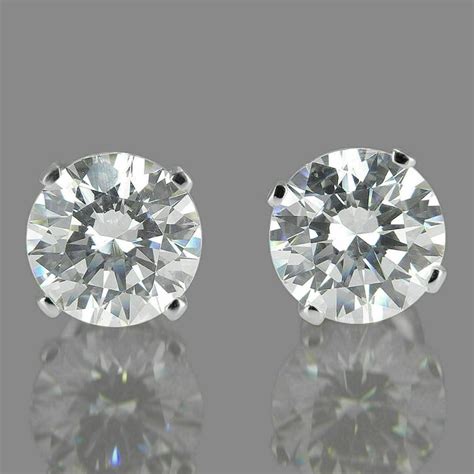 3 Ct Round Brilliant VVS1 Diamond Stud Earrings Women's - Etsy