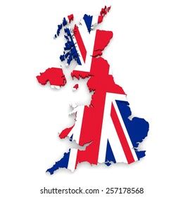 Uk Flag Map Outline 스톡 일러스트 257178568 | Shutterstock