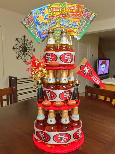 49er Beer Cake I made for a coworkers hubby....modelo beer 49ers Birthday Party, Birthday Beer ...