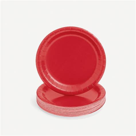 Red Paper Dessert Plates - 24 Ct. | Oriental Trading | Red paper, Colorful party, Paper plates