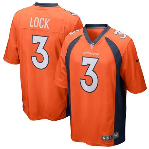 Men's Denver Broncos Drew Lock Nike Orange Game Player Jersey