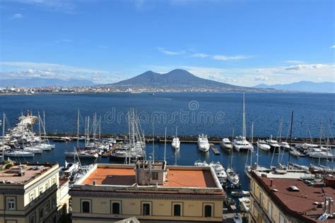 Panorama of the Volcano Vesuvius from the City of Naples, Italy. Stock Photo - Image of trip ...