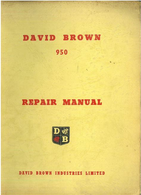 David Brown Tractor 950 T & U - Hydraulic System Only Workshop Repair ...