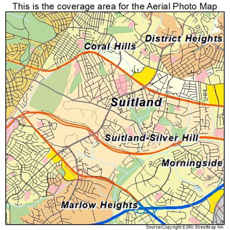 Aerial Photography Map of Suitland Silver Hill, MD Maryland