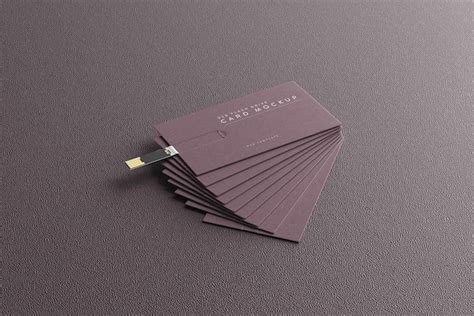 Premium PSD | Usb flash drive business card mockup