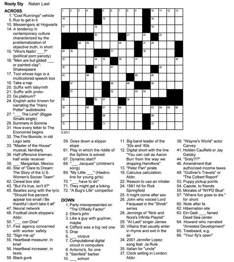 Daily Crossword Puzzle Printable – Rtrs.online - Printable Daily Crosswords For March 2019 ...