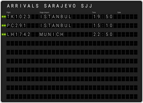 Sarajevo Airport Arrivals [SJJ] Flight Schedules & SJJ arrival