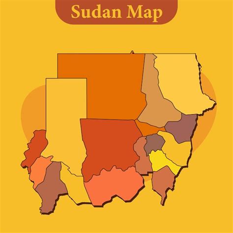 Premium Vector | Sudan map vector with regions and cities lines and full every region