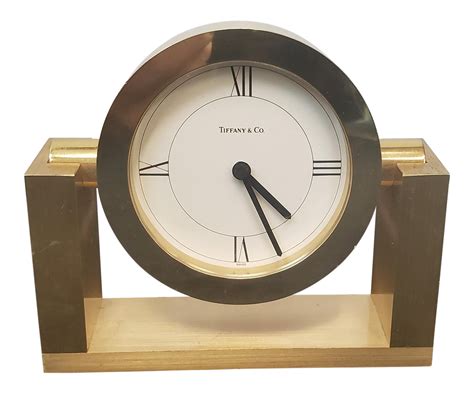 Small Battery Operated Tiffany & Co. Brass Swivel Desk Clock #215389 ...