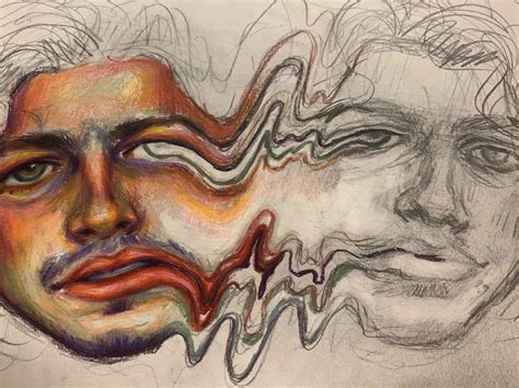 Self Portrait Drawing, Ap Drawing, Portrait Sketches, Art Drawings Sketches, Distortion Art ...
