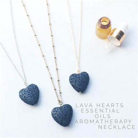 LAVA rock jewelry - Essential oil diffuser necklace - lava heart ...