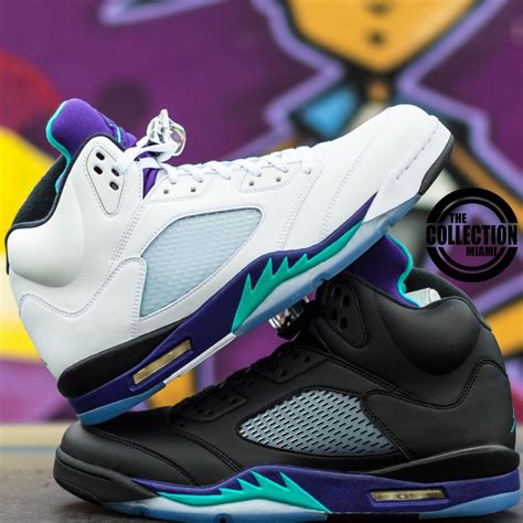 Air Jordan 5 Black Grape Leather Sample - Sneaker Bar Detroit