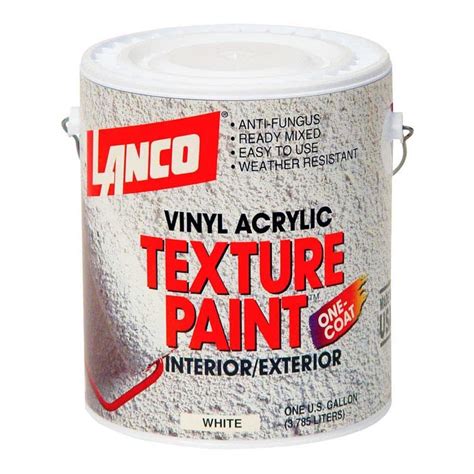 Lanco 1 Gal. Vinyl Acrylic White Interior/Exterior Texture Paint ST600-4 - The Home Depot