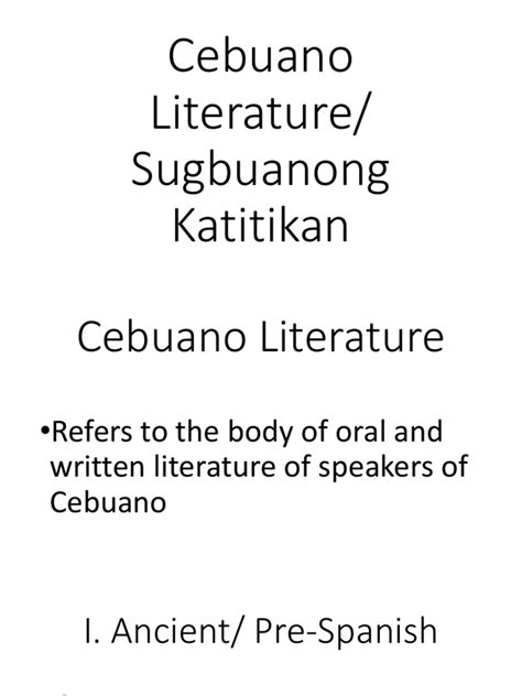 Cebuano Literature | PDF