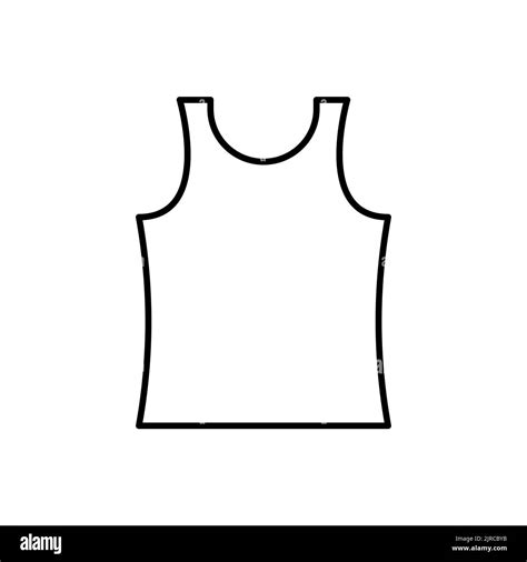 Simple mens tank top vector outline icon. EPS 10.. Outline illustration on white. Sleeveless ...