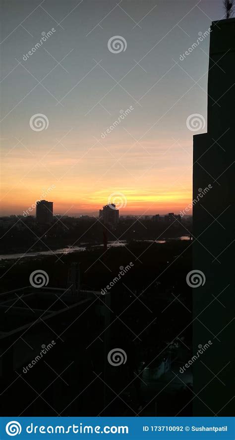 Riverside Sunset from Top View Stock Photo - Image of view, sunset: 173710092