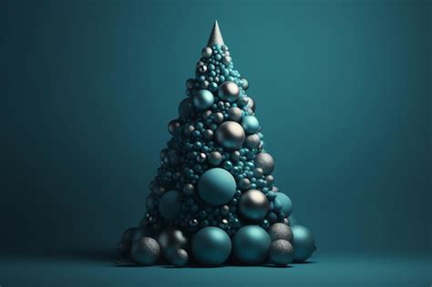 Premium AI Image | A christmas tree made of silver balls