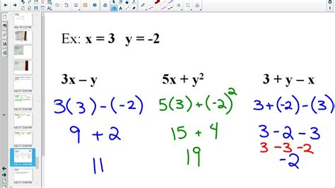 10FT Evaluating Expressions by Substitution - YouTube